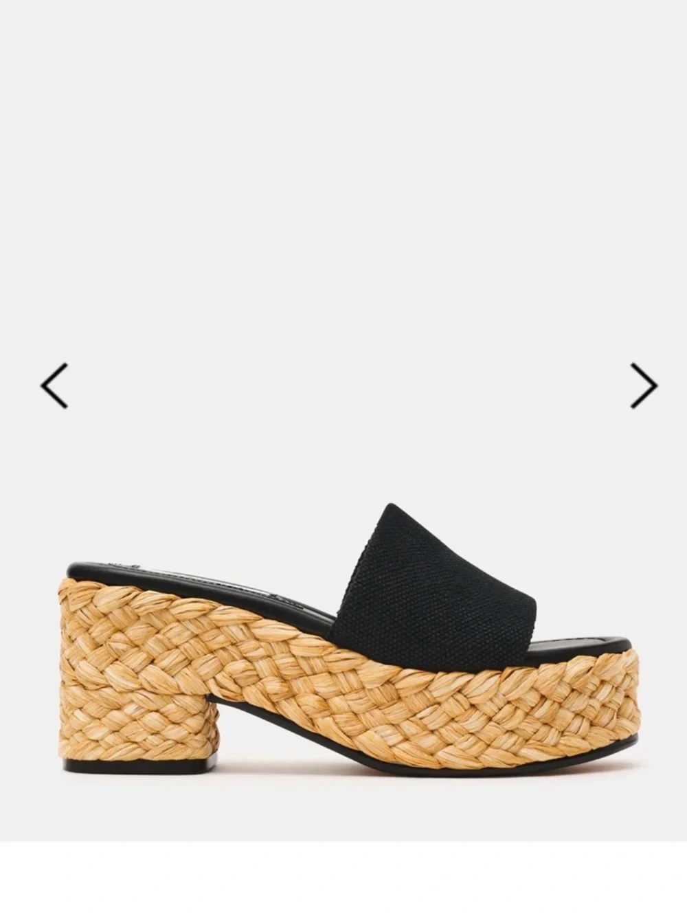 Steve Madden Dock Raffia Black Woven Platform Block Heel Sandal Size 9